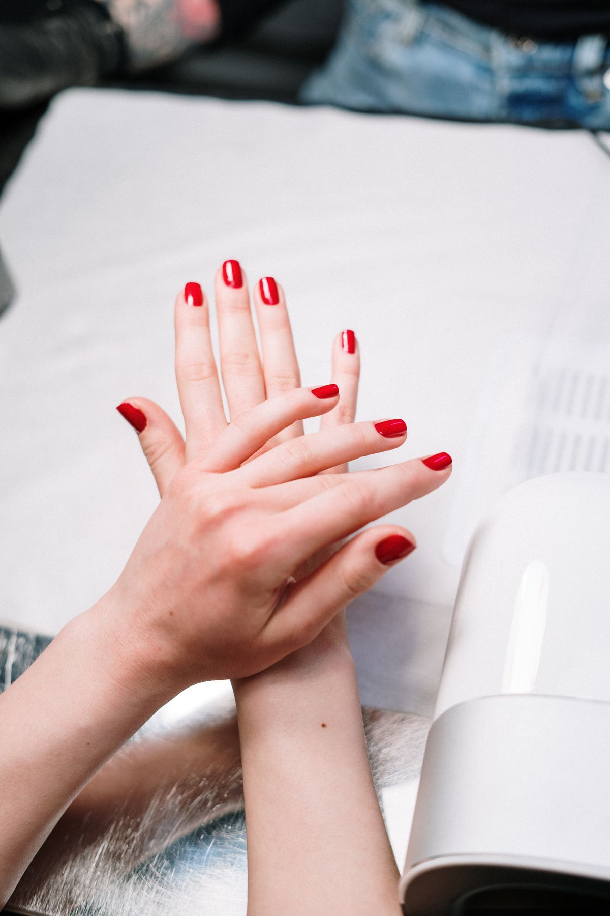 Custom nail design at PinkLuxe Nail Bar